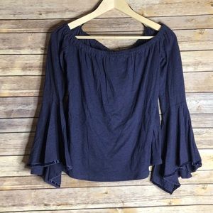 Loft Off the Shoulder Flare Sleeve Top S